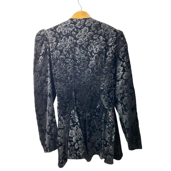 Vintage Scott McClintock Velvet Jacket 6 Strong Shoulder Peplum Goth Steampunk - Picture 3 of 8